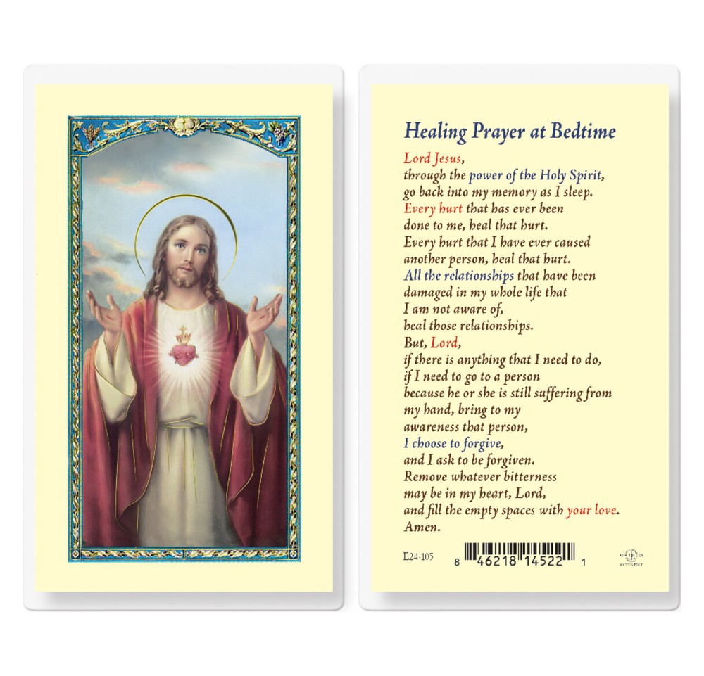Healing Prayer at Bedtime Laminated Holy Cards, 25-Count Value Pack