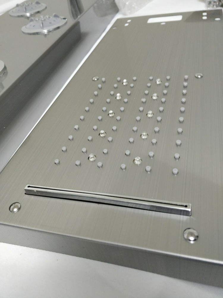 Rozin Stainless Steel Shower Panel Tower System, LED Rainfall Waterfall Shower