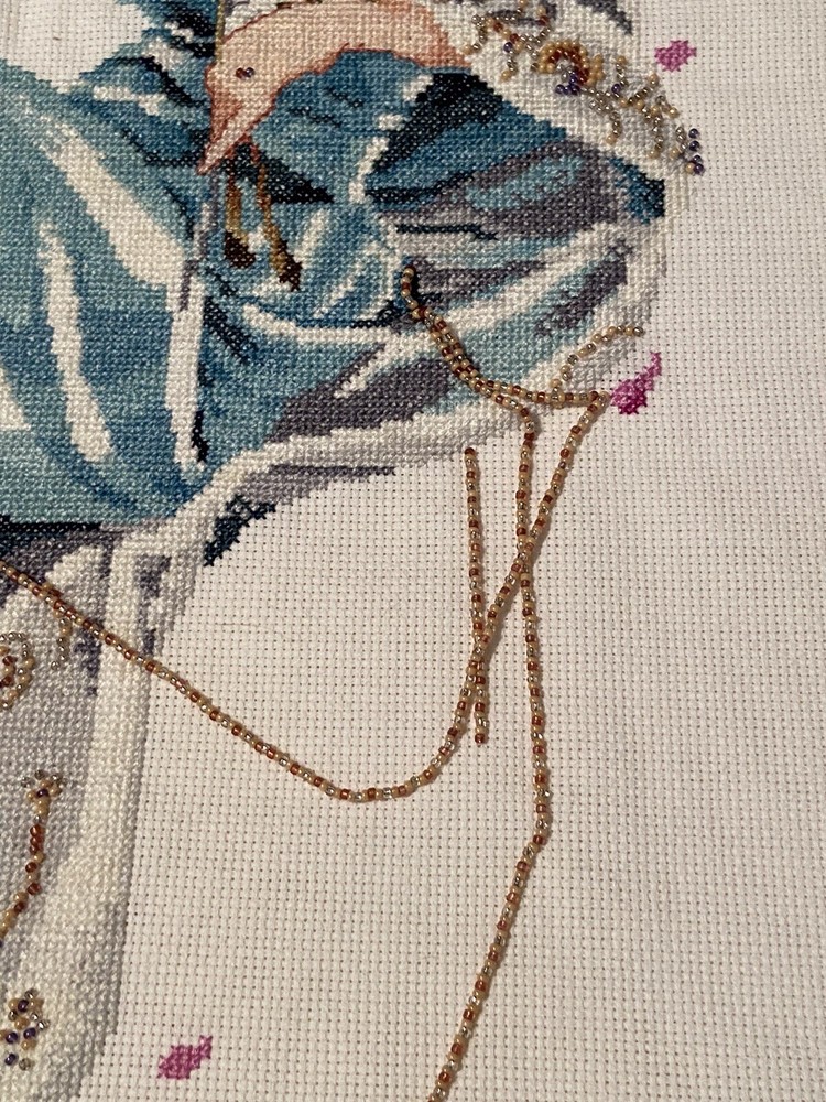 Counted Cross Stitch Spring Queen Completed