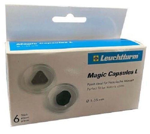 12 Lighthouse Magic Capsules For Large Irregularly Shaped Coins & Stones 35mm