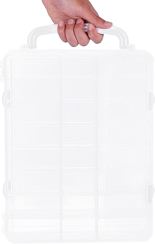 Double-Sided Storage Organizer/Box with Total 48 Adjustable Compartments, Remova