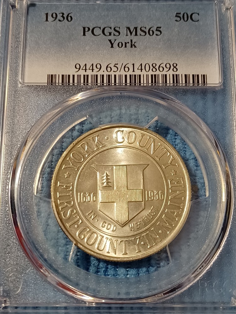 1936 York County Commemorative Half Dollar PCGS MS 65 Solid Full Luster GEM