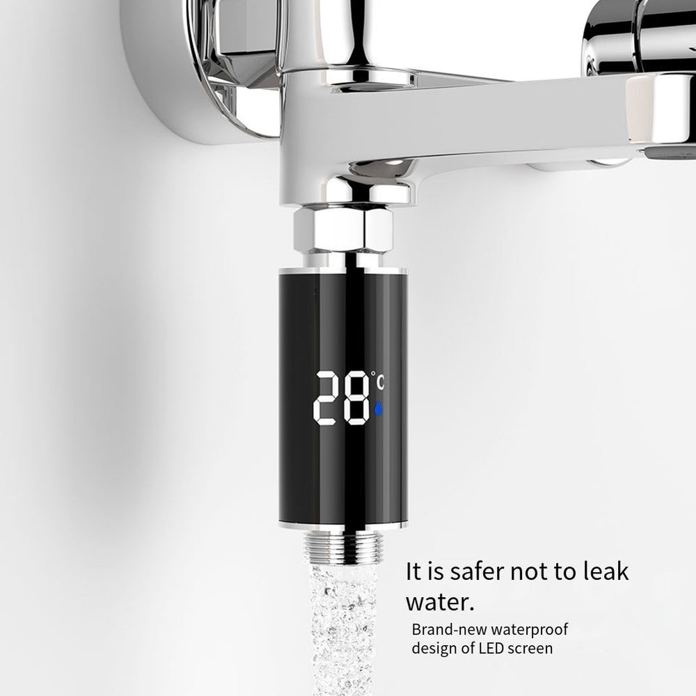 Color-Coded Indicator Digital Display Shower Head Water Temperature Meter