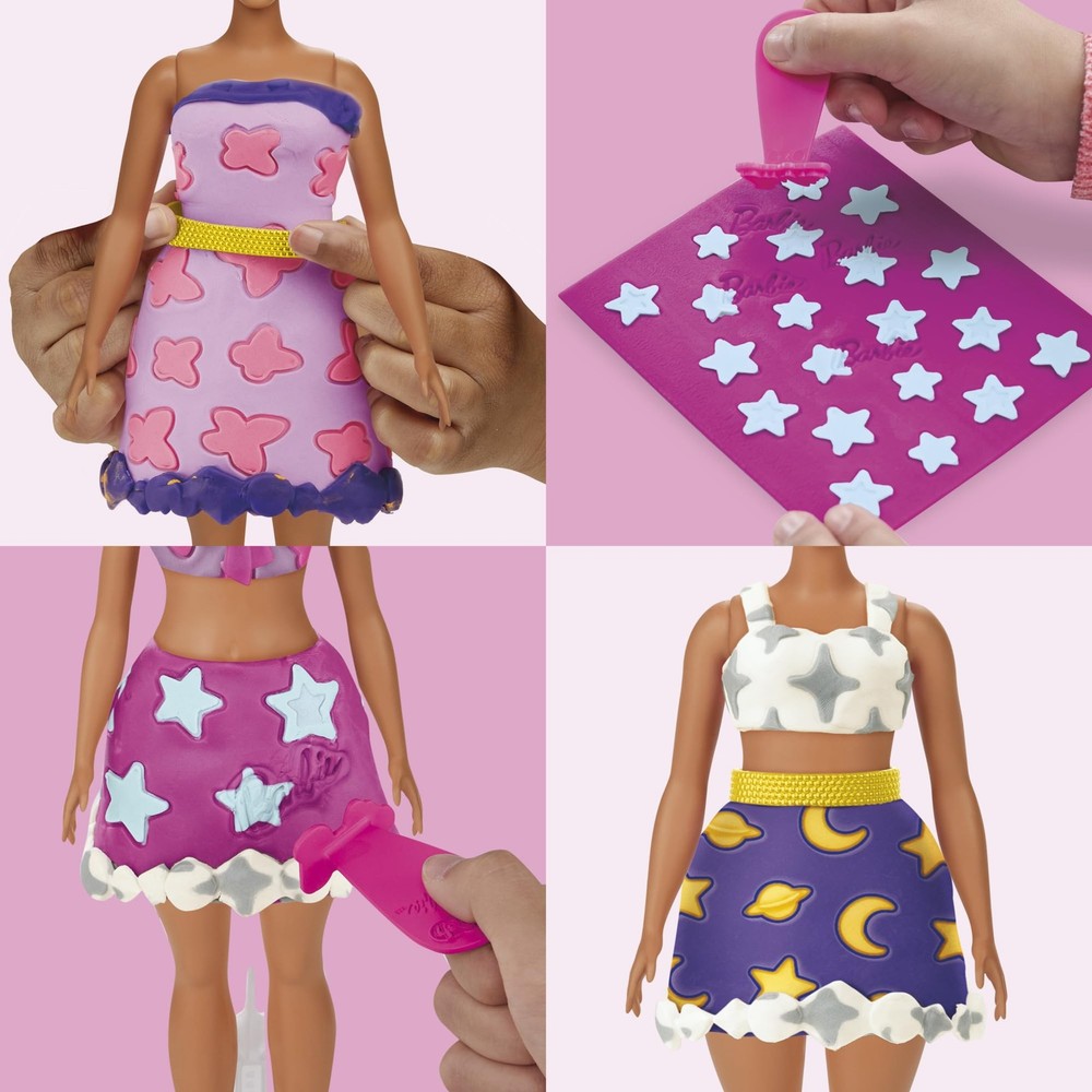 Play-Doh Barbie Sparkles and Gems Accessory Pack, 4 Refill Pattern Sheets of