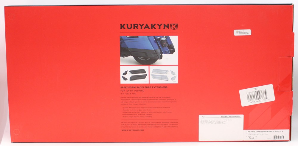 Kuryakyn Saddlebag Extensions Kit (Black) Part Number - 7191