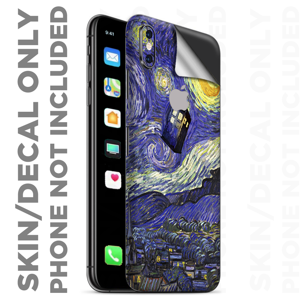 Skins Decal Wrap for Apple iPhone XS Max Tardis Starry Night