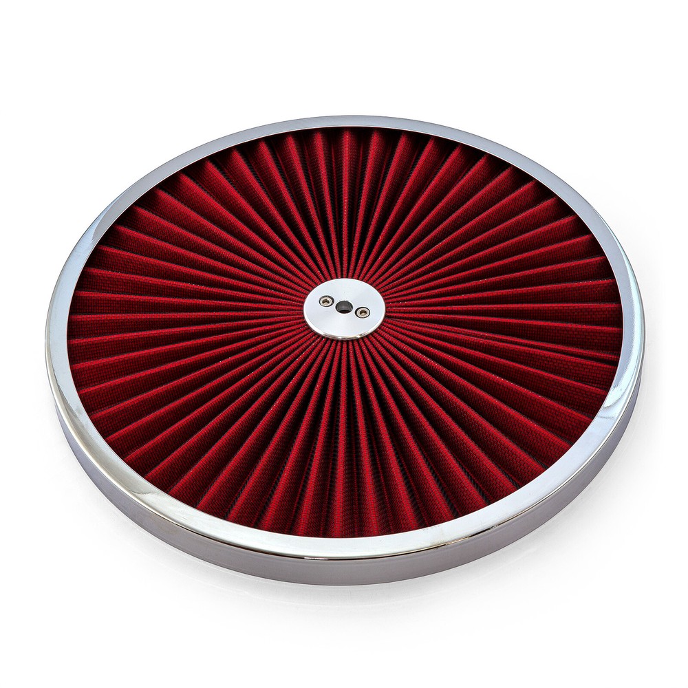 14" Extreme Style w/ Chrome Outer Ring Washable Air Cleaner Top