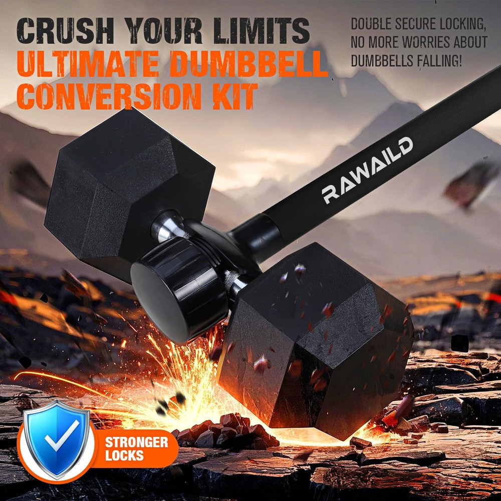 Dumbbell to Barbell Converter for Versatile Home Strength Training