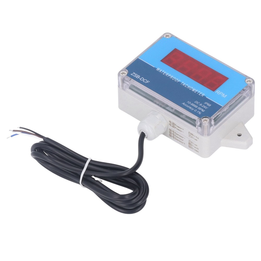 Motor Tachometer Speed Meter Sensor IP68 LED Digital Display DC 8V‑24V✈