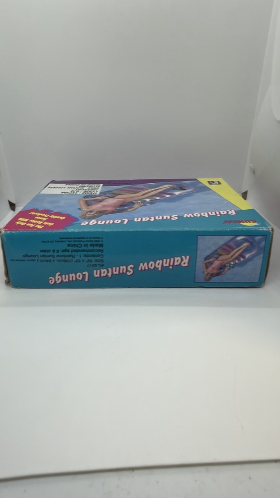 Vintage pool Rainbow Suntan Lounge Float Floatie Inflatable SUNCO NEW