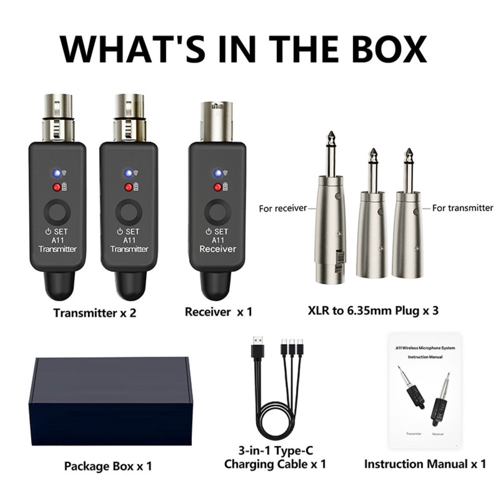 Audio Transmitter&Receiver Wireless Microphone Adapter Versatile Applications