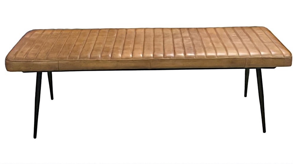 Misty Cushion Side Bench in Camel and Black