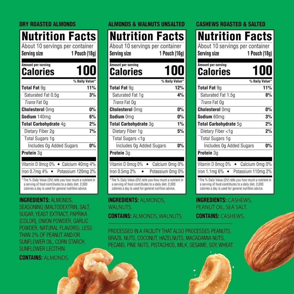 Emerald Nuts Mixed Nuts Variety Pack 18ct (1-Pack) , 100-Calorie Individual Pack