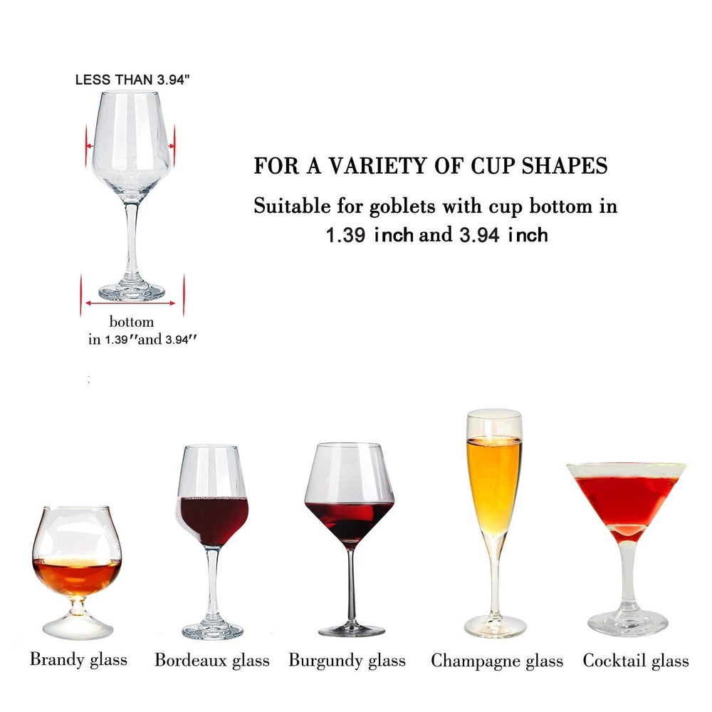 MOCOUM Wine Glass Rack, 3 Rows, White, Under Cabinet, Stemware Hanger, 1 Pack