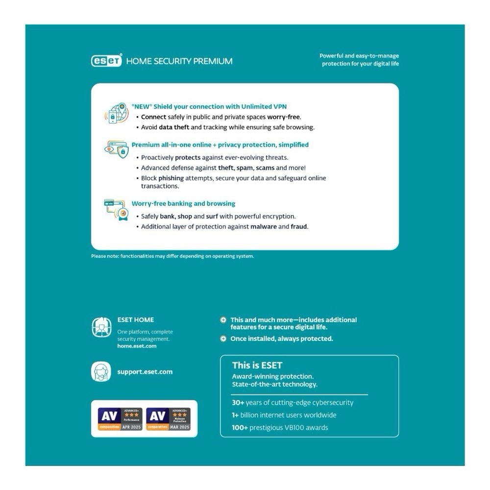 ESET HOME INTERNET SECURITY PREMIUM 2026 5 Years 1 Device PC MAC ANDROID Windows