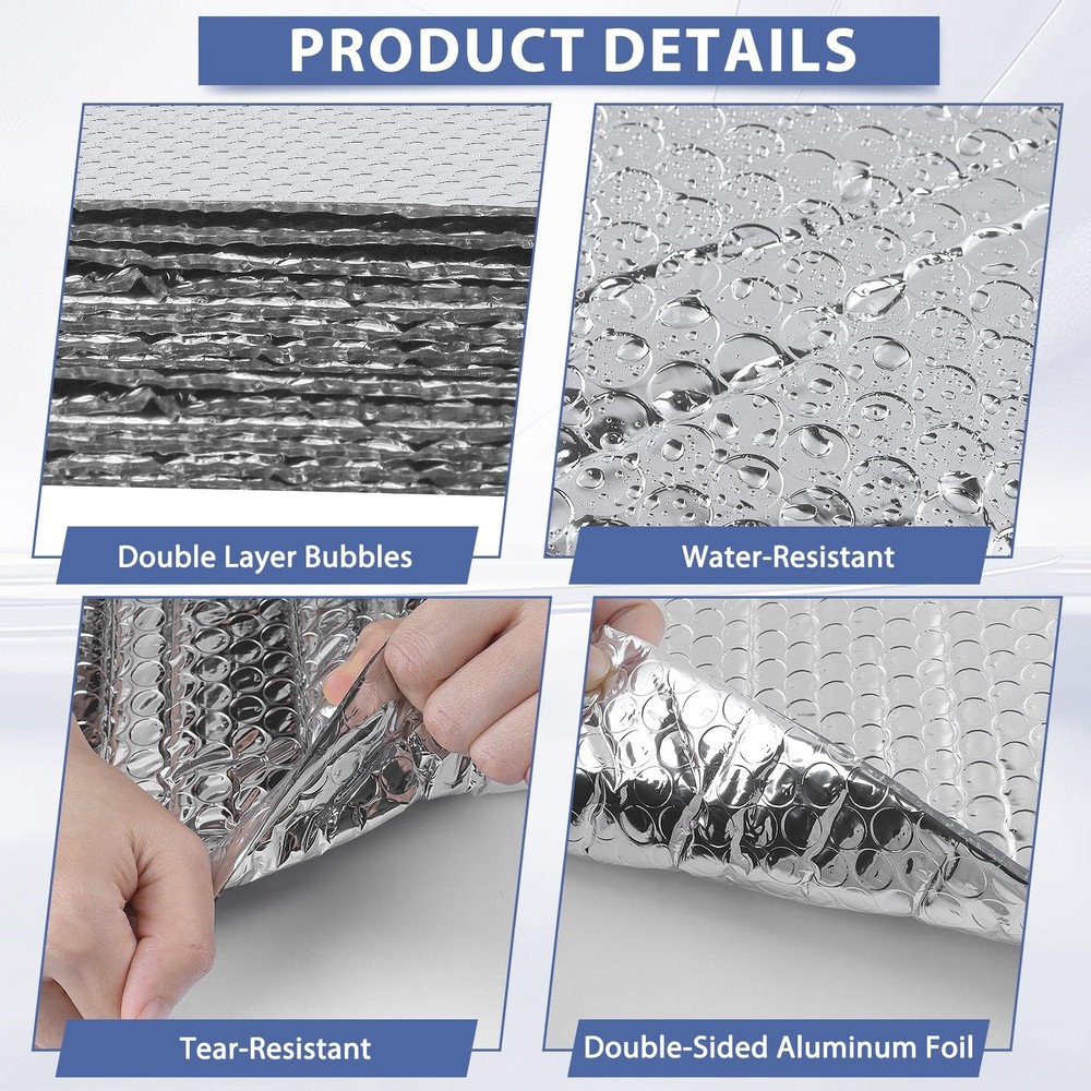 Reflective Bubble Insulation Sheet 6MM Thick Double Bubble Aluminum Foil Shield