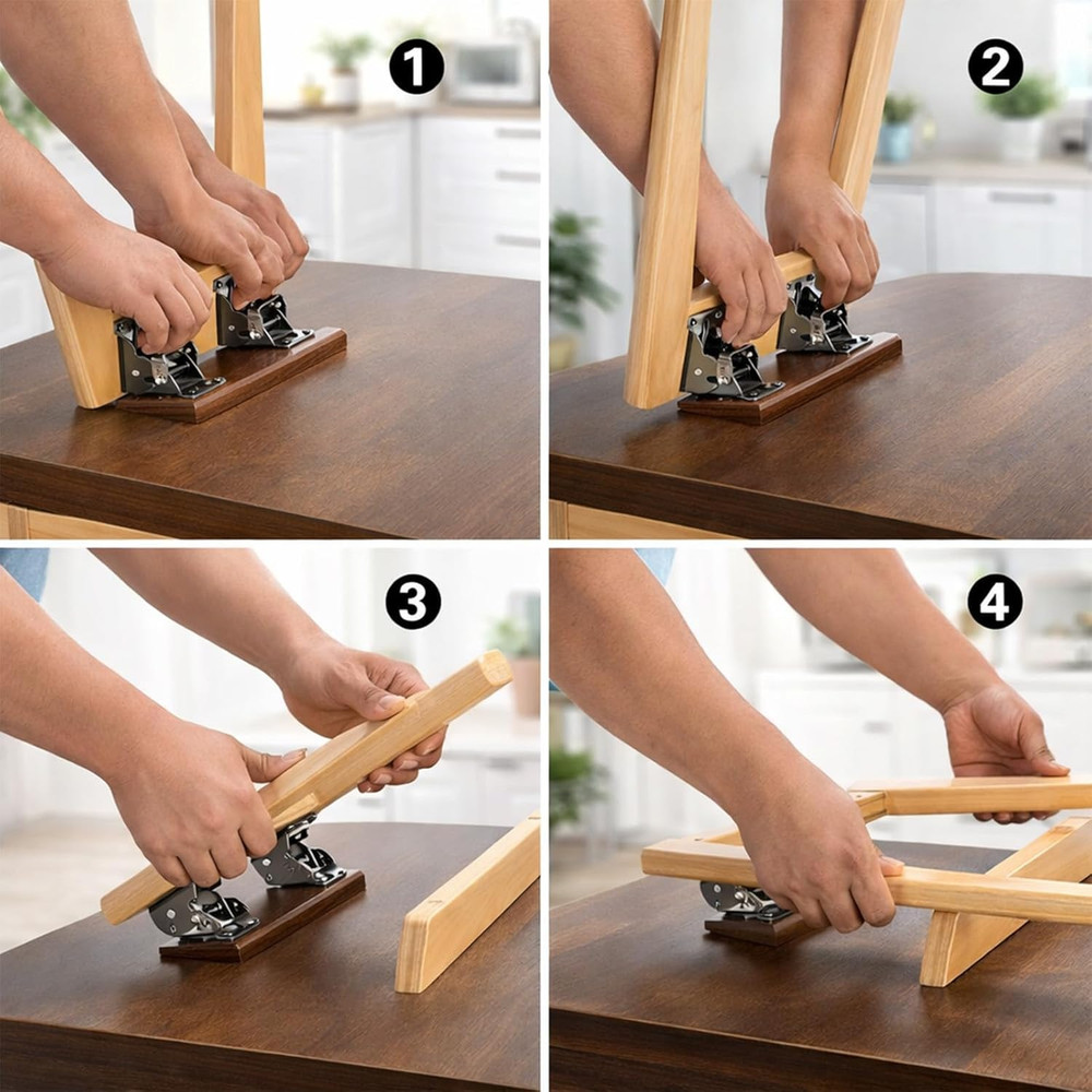 8 Pack Locking Hinge for Folding Table Brackets with Screws, Heavy Duty Folding