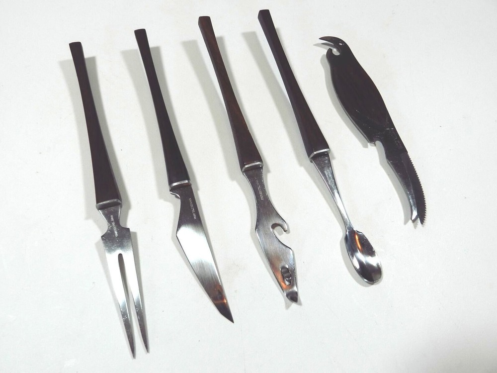 Mid Century Modern Teak Barware Set