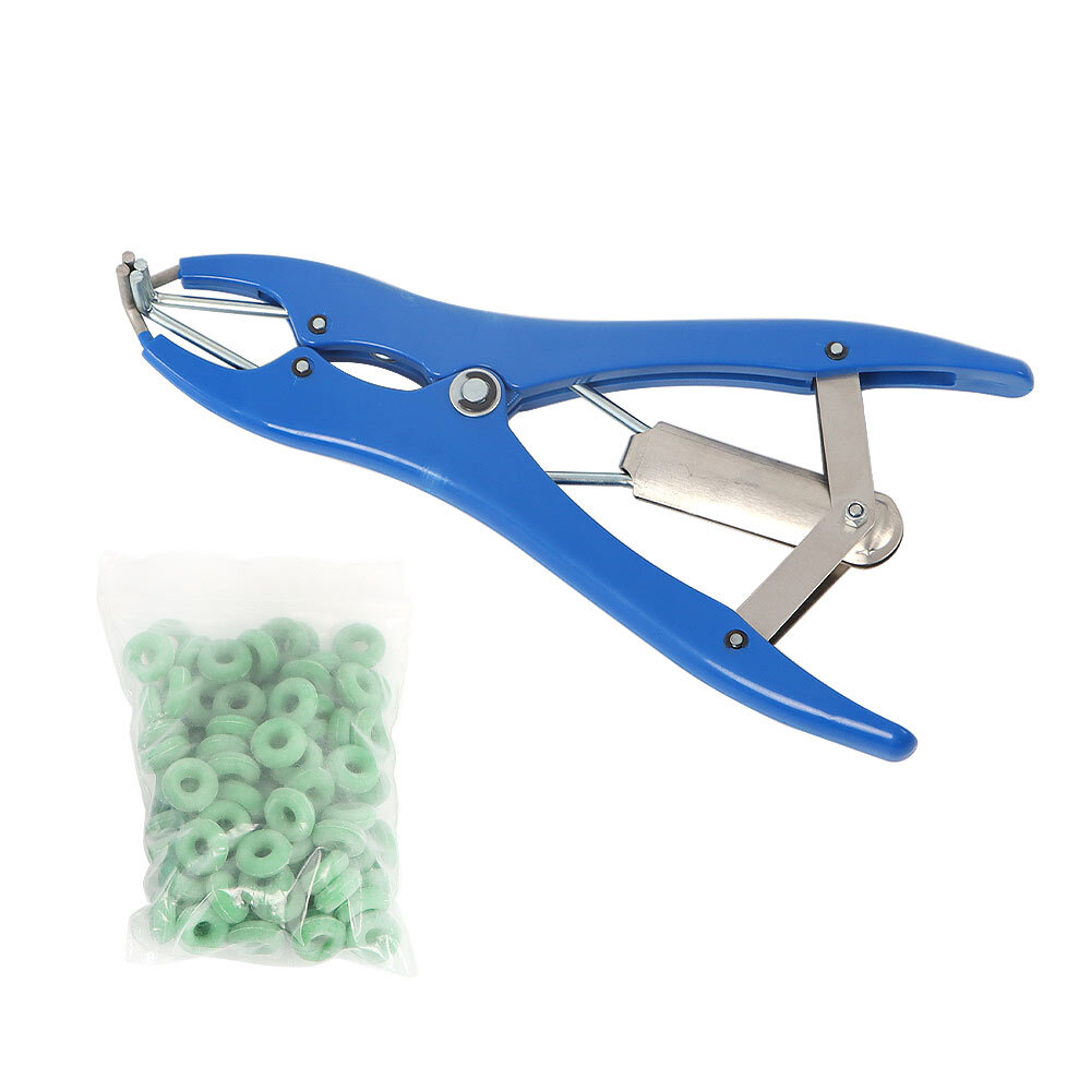 Elastrator Castration Plier With 100 Rubber Rings Applicator Castrator Ring