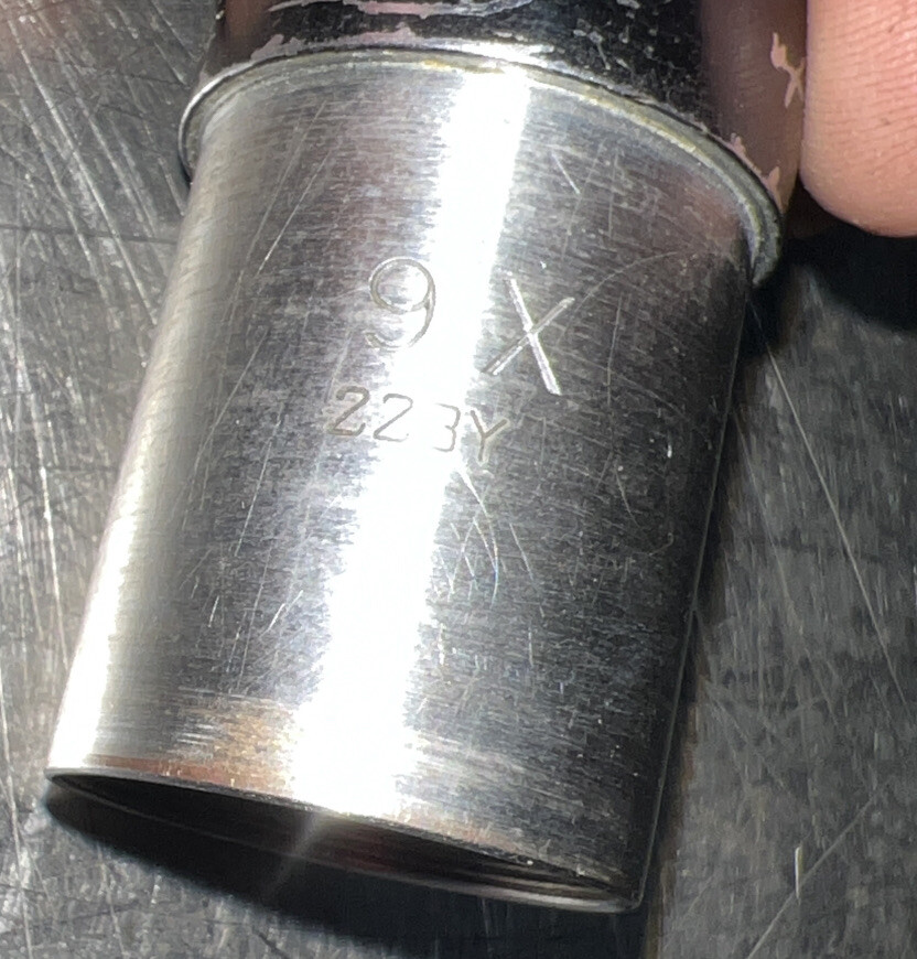 9 X 223Y Microscope Objective Lens. Used Surplus