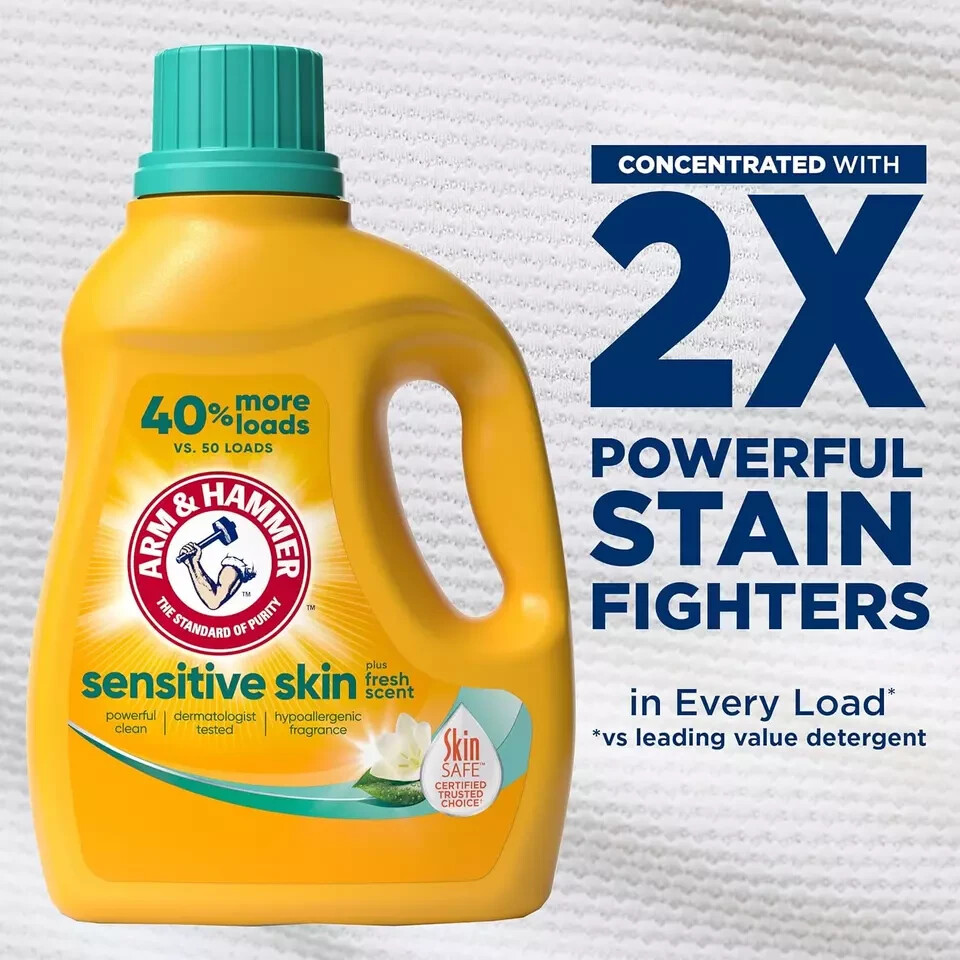 Arm & Hammer Sensitive Skin plus Fresh Scent, 105 Loads Liquid Laundry Detergent