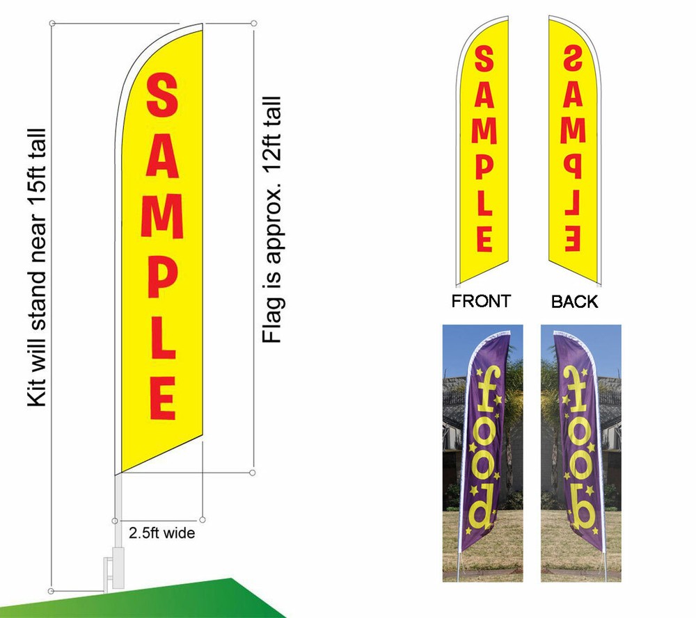 Red Cigarettes Feather Banner Swooper Flag Kit with pole+spike