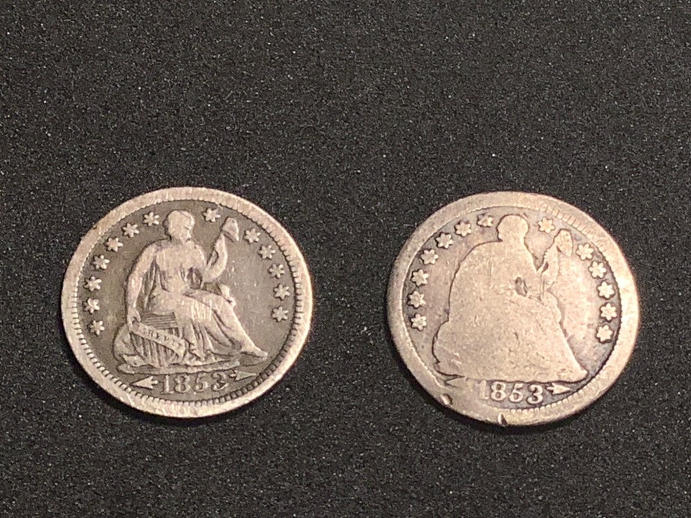 Two Half Dimes - 1853, 1853 O - #29