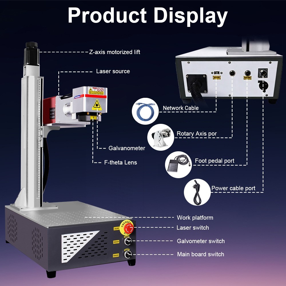 5W UV Water Cooling 3D Crystal Inside Maker Laser Marking Machine Motorized Z