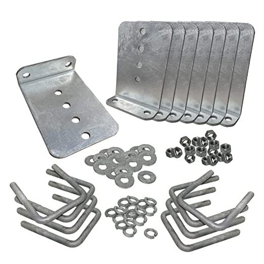 8" Galvanized L-Type Bunk Bracket Kit for Boat Trailer, fits 3x3 Cross 8 Pack