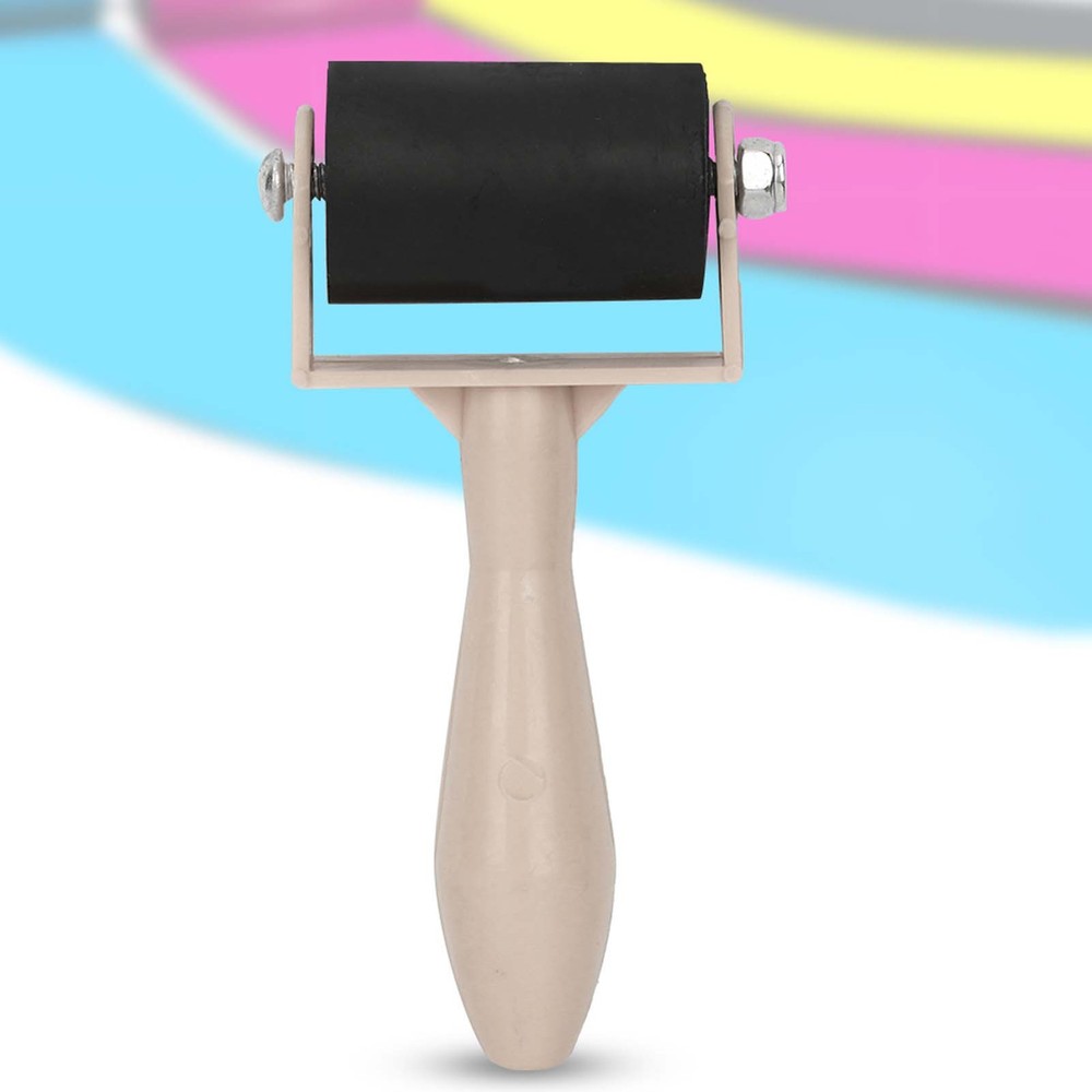 Primary Color Plastic Handle Printmaking Brayer Ink Rubber Roller Art Tool