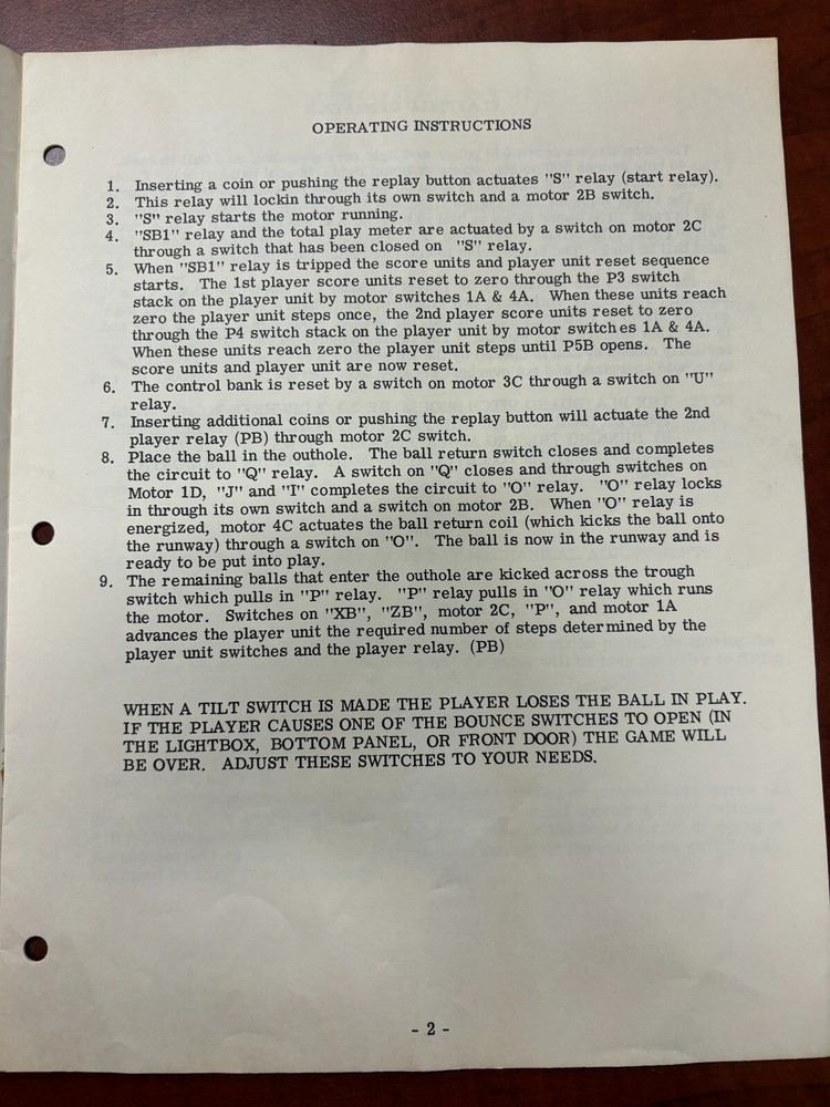 ORIGINAL-GOTTLIEB-BIG SHOT-INSTALLATION & OPERATIONS INSTRUCTIONS-SCHEMATICS