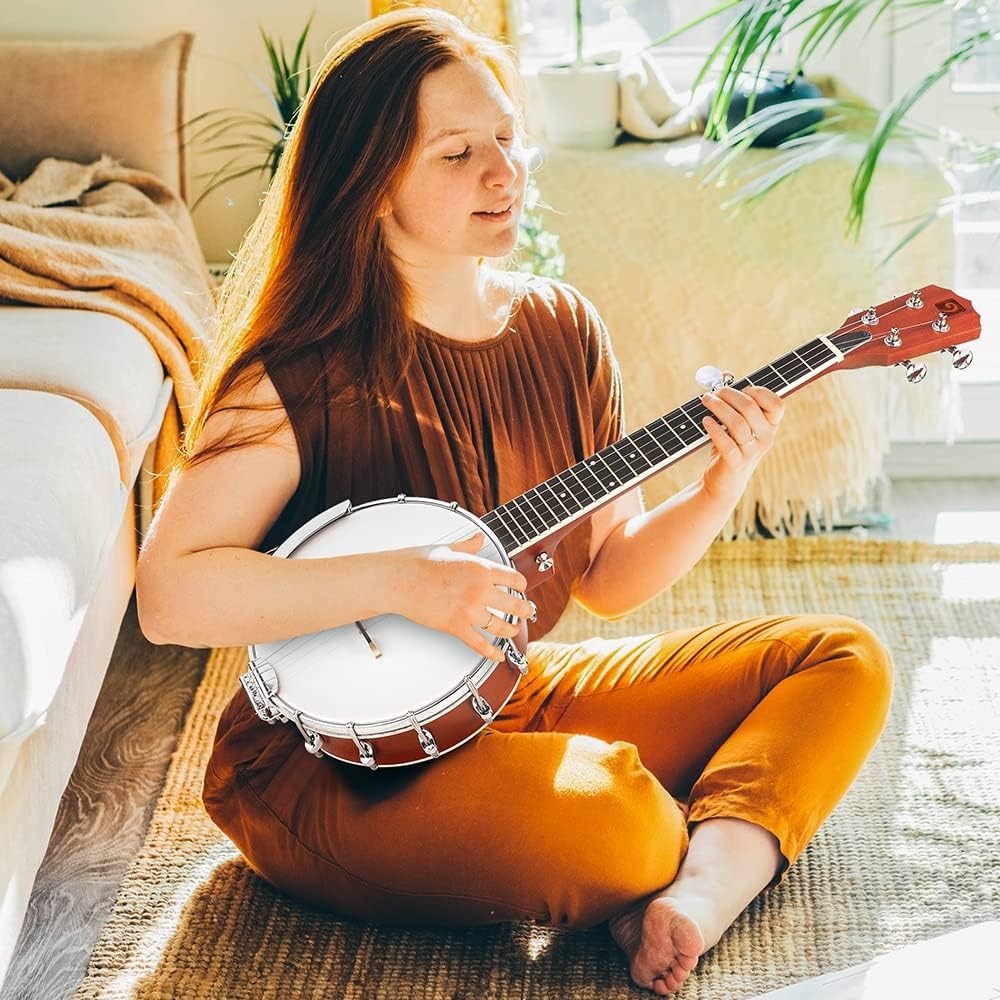 Portable 5-String Banjo for Beginners - Mahogany