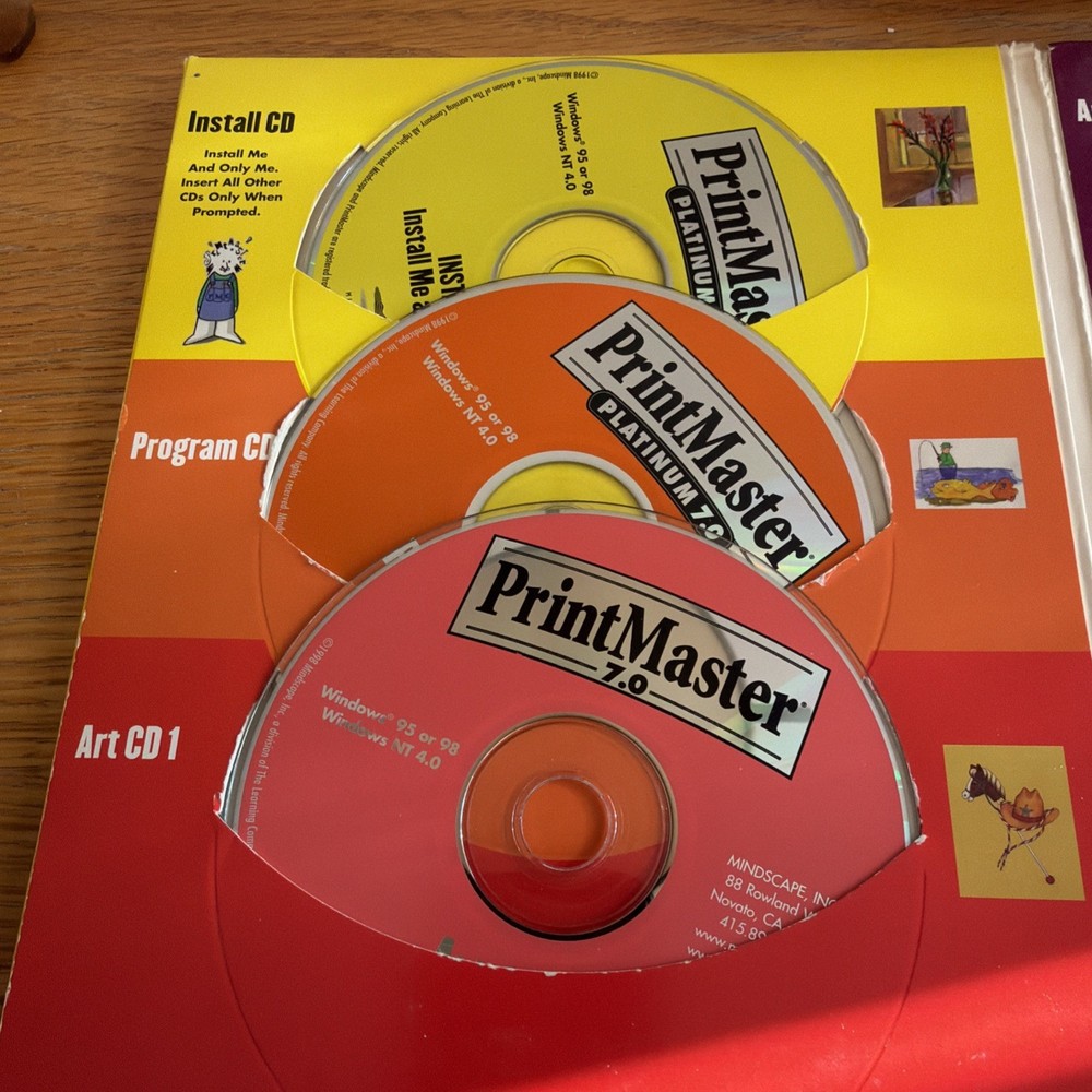 PrintMaster Platinum 7.0 Windows 95 98 NT 4.0 Install Program 9 CDs Software