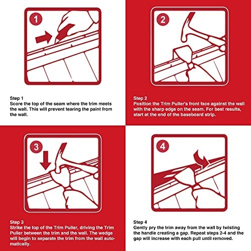 4-Inch Tile Removal Multi-Tool, Trim Puller for Baseboard, Molding & Flooring