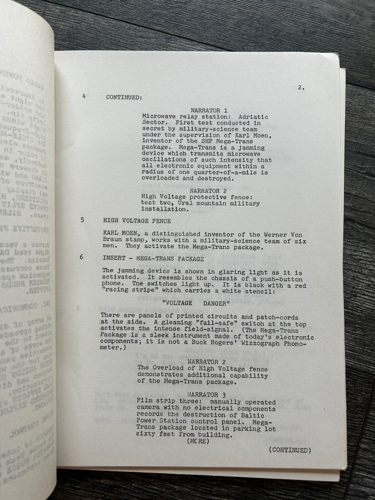 SEARCH TV Show Script Short Circuit Final Draft July 14 1972 Leslie Stevens
