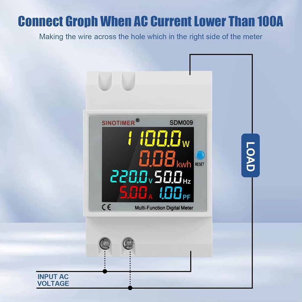 6 in 1 AC40-300V 100A Amperomet Voltmeter Digital Current Counter Meter