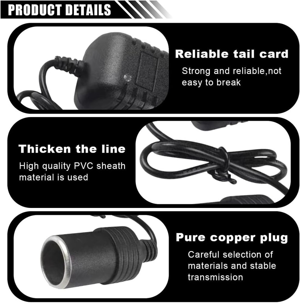 AC to DC Converter, 100-240V 12V Car Cigarette Lighter Socket Adapter,...