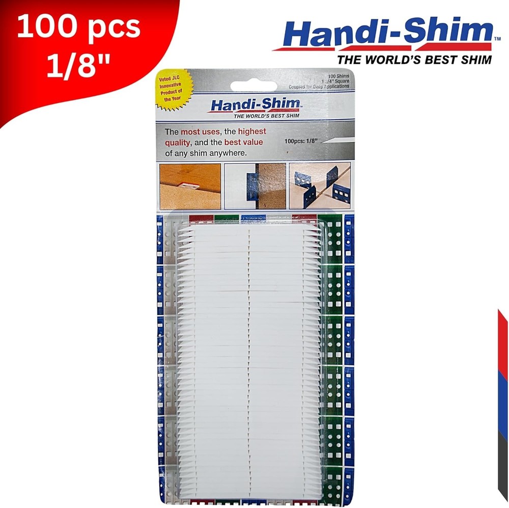 Economical 100 Pack Heavy-Duty Plastic Shims - Reusable, Compression-Resistant