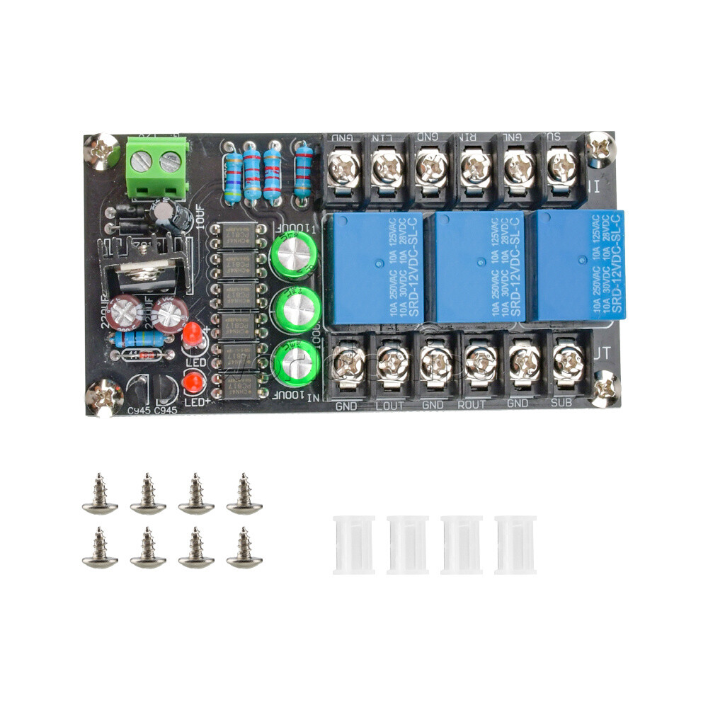 Stereo 2.1 3-channels Speaker Protection Board Delay Module for Audio Amplifier