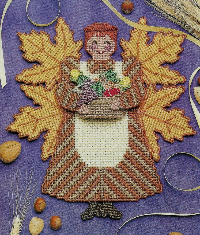 HARVEST ANGEL FALL HOME DECOR PLASTIC CANVAS PATTERN INSTRUCTIONS