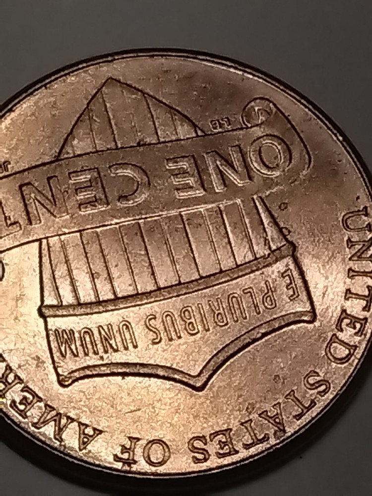 2012 P Lincoln Shield Cent Die Chip Reverse Error Upper left area of shield