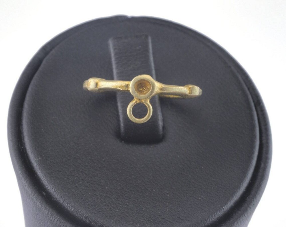 Ring Adjustable Loop Bezel Raw brass (16mm 5.5US inner size - Adjustable 2851