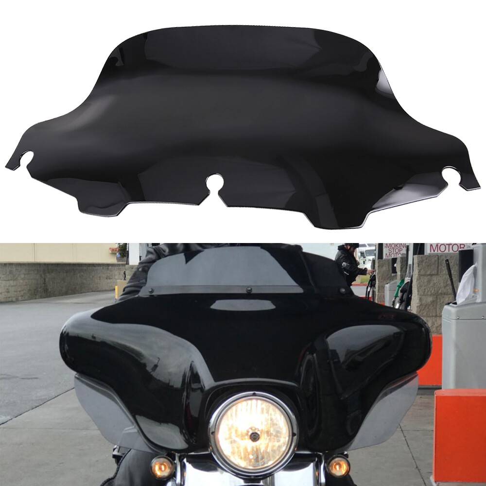 Black 8" Wave Windshield Windscreen for Harley FLHT FLHTC FLHX Touring 1996-2013