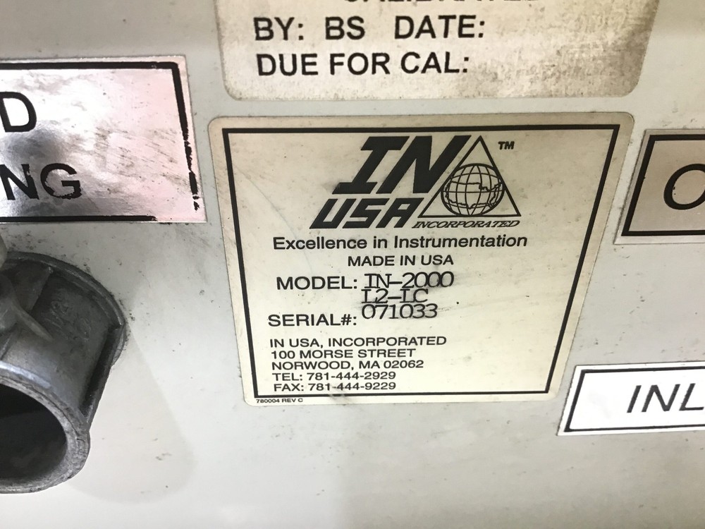 IN USA Inc IN-2000 - I2-IC Ozone Analyzer With Control Panel Enclosure