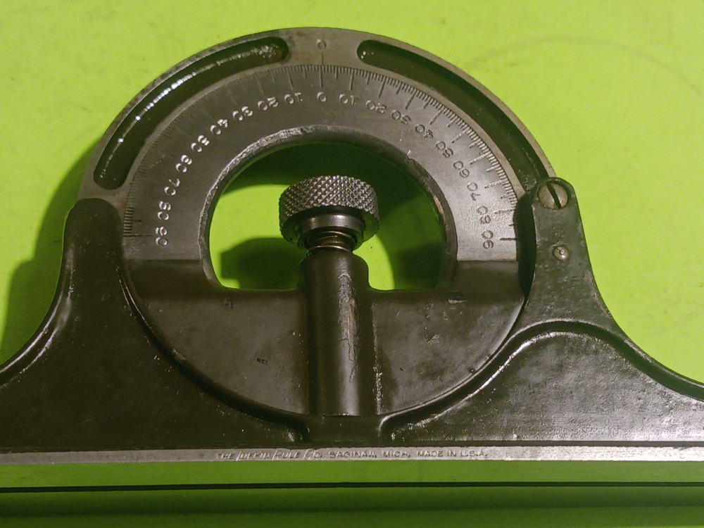 VINTAGE LUFKIN PROTRACTOR HEAD OLIVE GREEN (FOR COMBINATION SQUARE) WORK GREAT