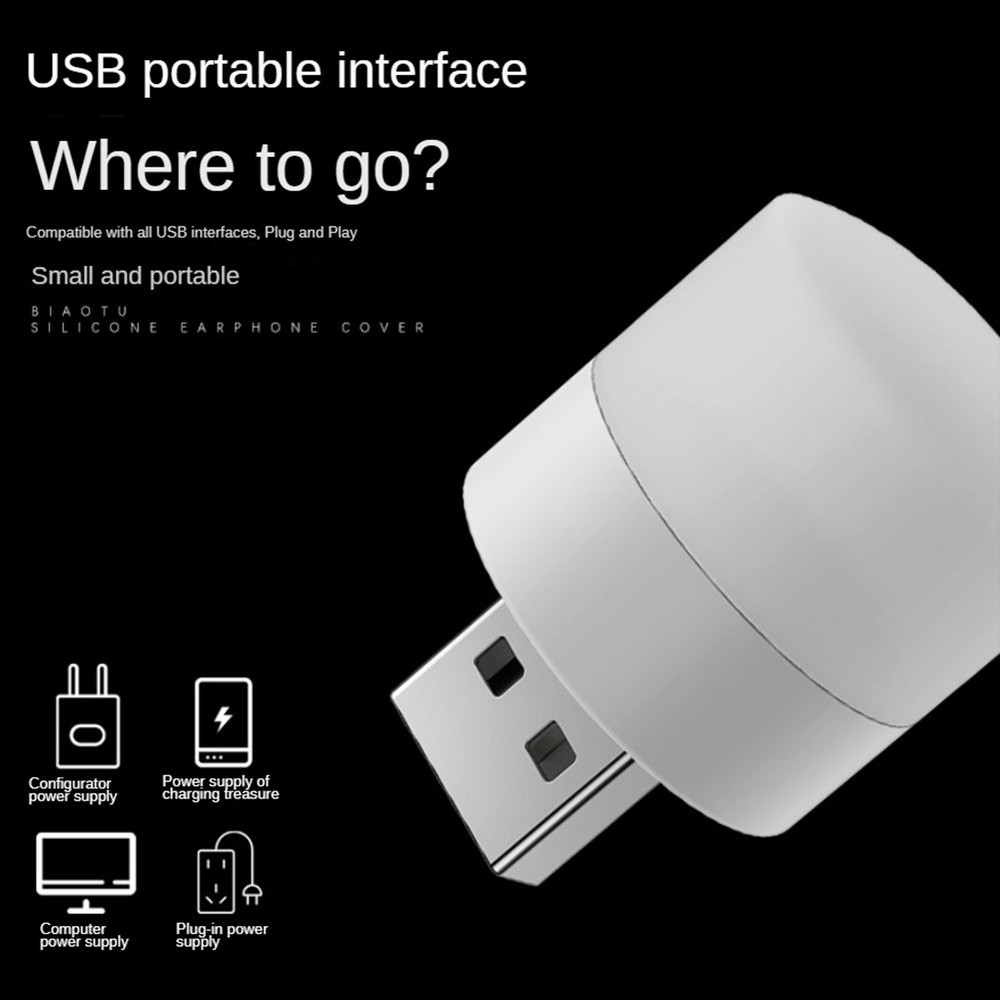 10Pcs USB Night Light USB Plug Computer Mobile LED Night Lamp, White Light T2B3