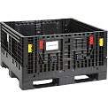 Plastic Folding Bulk Shipping Container 1500 lb. Capacity 48 x 44-1/2 x 27