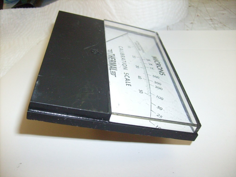 vintage Thermal Engineering Microns calibration scale Panel Meter - Atmosphere