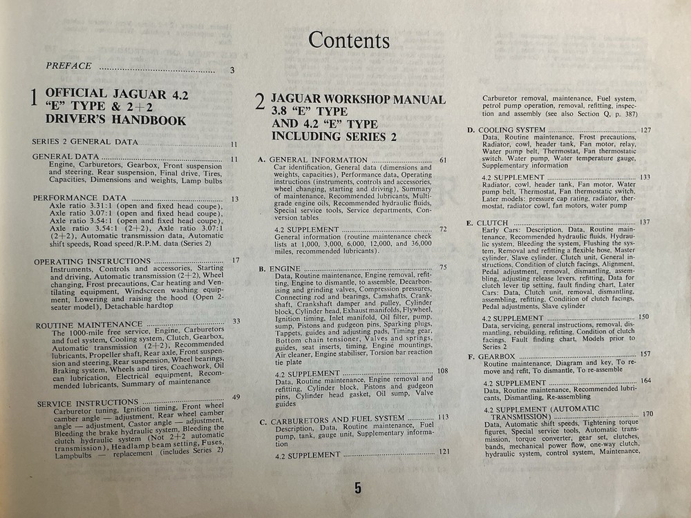jaguar e type owners manual