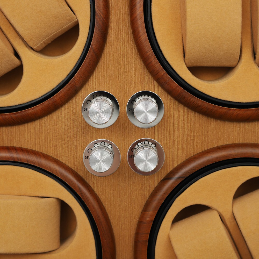 8+5 Pine Automatic Watch Winder Box With LED Light Storage Case 4 Winding Modes